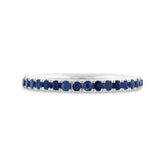 0.85ct 14k White Gold Blue Sapphire Eternity Band Size 6